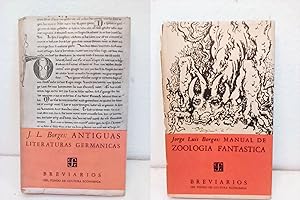 Seller image for 2 Primeras ediciones en Breviarios del FCE Mxico 1951 y 1957 - Antiguas Literaturas Germnicas y Manual de Zoologa Fantstica for sale by Apartirdecero