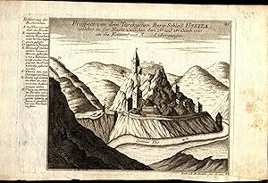 Bild des Verkufers fr Prospect von dem Trckischen Bergschlo Ussiza welches in der Nacht zwischen dem 1ten und 2ten Octob. 1737 an die Kayserl. mit Accord bergangen. Kupferstichansicht aus BODENEHR, G., Europens Pracht. zum Verkauf von avelibro OHG