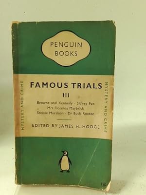 Image du vendeur pour Famous Trials III (Third Series). mis en vente par World of Rare Books