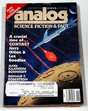 Bild des Verkufers fr Analog Science Fact & Fiction November 1991 (Nov.) zum Verkauf von Preferred Books