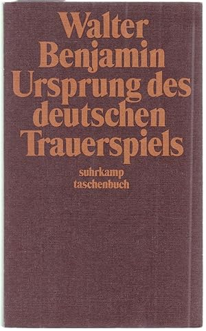 Bild des Verkufers fr Ursprung des deutschen Trauerspiels. Herausgegeben von Rolf Tiedemann zum Verkauf von Graphem. Kunst- und Buchantiquariat