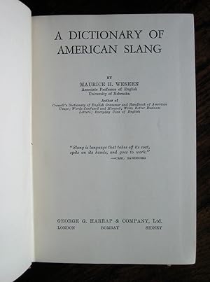 Seller image for A Dictionary of American Slang for sale by James Fergusson Books & Manuscripts