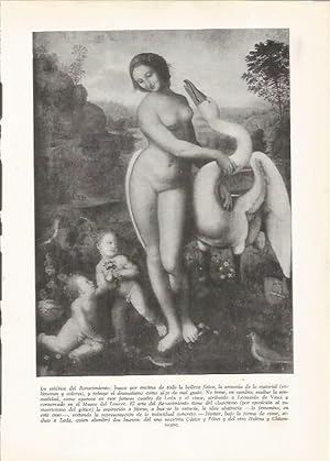 Image du vendeur pour LAMINA 25971: Leda y el cisne, por Leonardo da Vinci mis en vente par EL BOLETIN