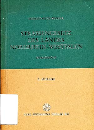 Bild des Verkufers fr Straengesetz des Landes Nordrhein-Westafalen (NRW); Kommentar zum Verkauf von Bcherhandel-im-Netz/Versandantiquariat