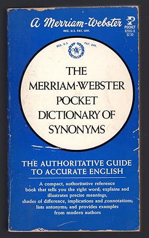 Seller image for The Merriam-Webster pocket dictionary of synonyms for sale by Sergio Trippini