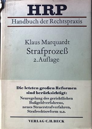 Image du vendeur pour Strafprozess. Handbuch der amtsgerichtlichen Praxis; Bd. 8., mis en vente par books4less (Versandantiquariat Petra Gros GmbH & Co. KG)