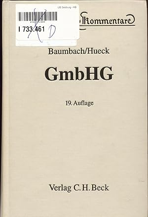 Imagen del vendedor de GmbHG Gesetz betreffend die Gesellschaften mit beschrnkter Haftung a la venta por avelibro OHG