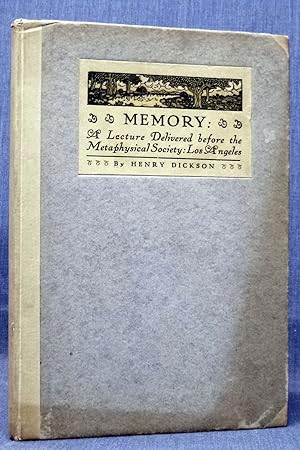 Memory, A Lecture Delivered Before the Metaphysical Society