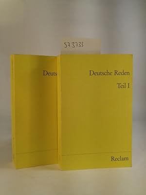 Bild des Verkufers fr Deutsche Reden (2 Teile komplett) zum Verkauf von ANTIQUARIAT Franke BRUDDENBOOKS