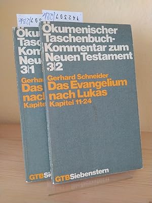 Bild des Verkufers fr Das Evangelium nach Lukas. [Von Gerhard Schneider]. 2 Teilbnde. - 1. Teilband: Kapitel 1-10; 2. Teilband: Kap. 11-24. (= kumenischer Taschenbuchkommentar zum Neuen Testament. Bnde 3.1 und 3.2 sowie Gtersloher Taschenbcher Siebenstern Band 500 & 501). zum Verkauf von Antiquariat Kretzer