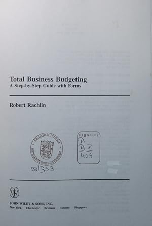 Seller image for Total business budgeting a step-by-step guide with forms for sale by Antiquariat Bookfarm