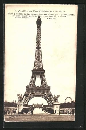 Ansichtskarte Paris, La Tour Eiffel, Eiffelturm