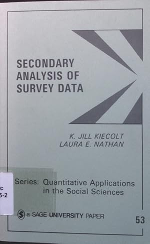 Seller image for Secondary analysis of survey data for sale by Antiquariat Bookfarm