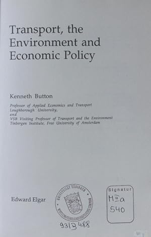 Seller image for Transport, the environment and economic policy for sale by Antiquariat Bookfarm