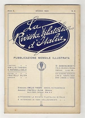 Rivista (La) Filatelica d'Italia. Pubblicazione mensile illustrata. Direzione: Emilio Thoeni. Ann...