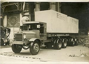 "SALON DES POIDS LOURDS 1931 (Préparatifs)" Photo de presse originale G. DEVRED Agence ROL Paris ...