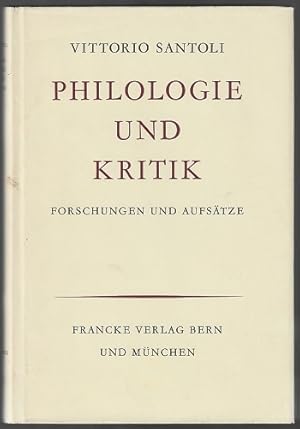 Seller image for Philologie und Kritik. Forschungen und Aufsatze (German text) for sale by Sonnets And Symphonies