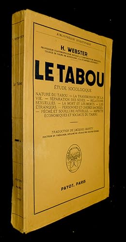 Image du vendeur pour Le Tabou. tude sociologique mis en vente par Abraxas-libris