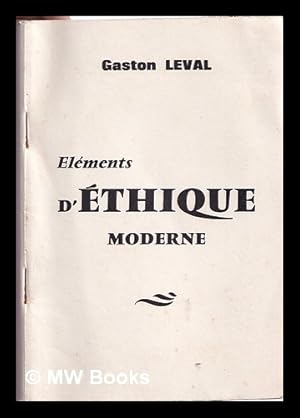 Seller image for lments d'thique moderne for sale by MW Books