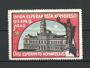 Seller image for Reklamemarke Arad, Landa Esperantista Kongreso 1913, Rathaus und Denkmal for sale by Bartko-Reher