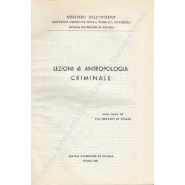 Seller image for Lezioni di antropologia criminale for sale by Libreria Antiquaria Giulio Cesare di Daniele Corradi