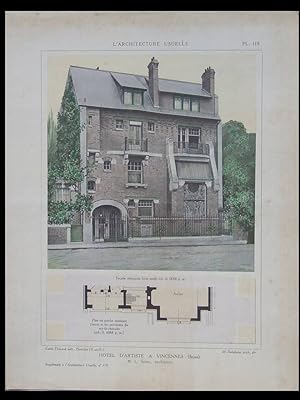 VINCENNES, 13 RUE EUGENIE GERARD -1912- PLANCHES ARCHITECTURE- TORCY, SOREL