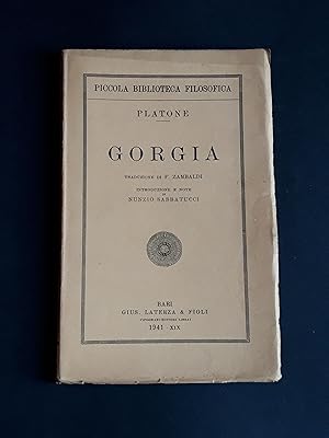 Immagine del venditore per Platone. Gorgia. Laterza. 1941 - I venduto da Amarcord libri