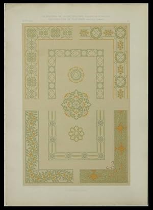 DECORATIONS PLAFOND, FELIX AUBERT -1904- LITHOGRAPHIE, FRENCH ART NOUVEAU CEILING ORNAMENTS