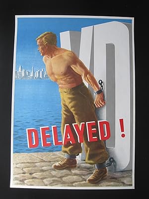 VD - delayed! Original-Nachkriegsplakat der USA, 1946, Größe: 56 x 39,5 cm, guter Erhaltungszustand