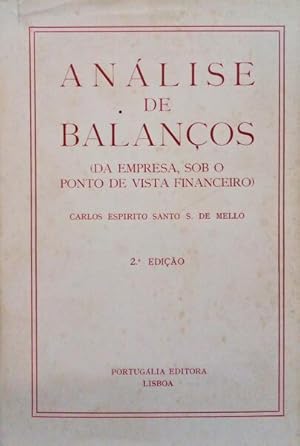 Seller image for ANLISE DE BALANOS. for sale by Livraria Castro e Silva