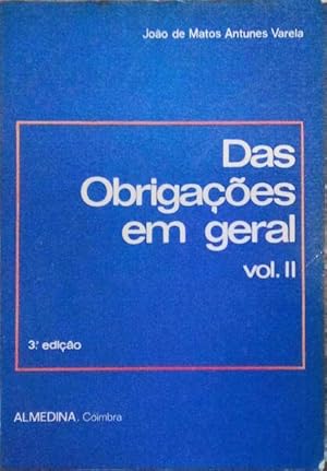 Seller image for DAS OBRIGAES EM GERAL VOLUME II. for sale by Livraria Castro e Silva