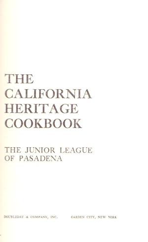 Seller image for The California Heritage Cookbook for sale by Heights Catalogues, Books, Comics