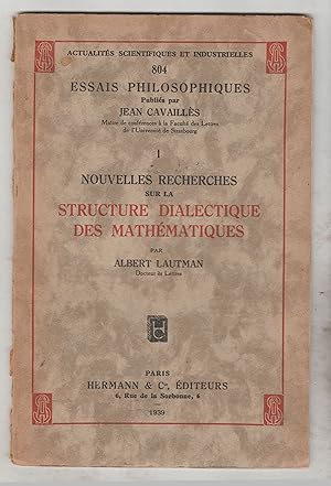 Bild des Verkufers fr Nouvelles recherches sur la structuree dialectique des Mathmatiques zum Verkauf von Biblioteca de Babel