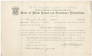 Seller image for Small Collection of Rhode Island Notary Public Commissions Signed by Seven Governors, 1882-1894 for sale by Between the Covers-Rare Books, Inc. ABAA