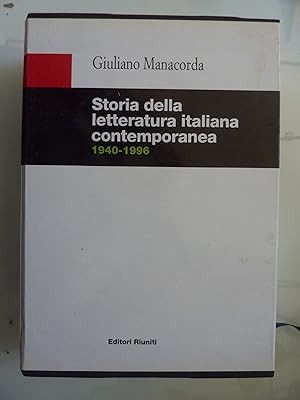 Storia della letteratura italiana contemporanea 1940 - 1996