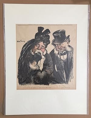 Immagine del venditore per Enterrement : Couverture originale du journal humoristique LE RIRE (prte  tre encadrer) venduto da librairie philippe arnaiz