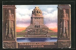 Ansichtskarte Leipzig, zur Weihe des Völkerschlachtdenkmals am 18. Oktober 1913