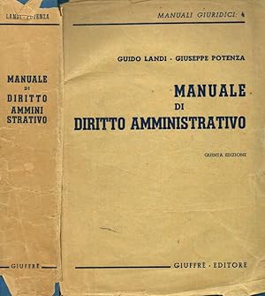 Bild des Verkufers fr Manuale di diritto amministrativo zum Verkauf von Biblioteca di Babele