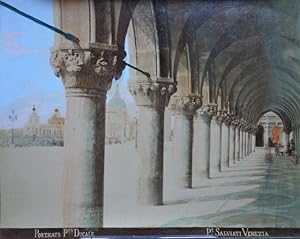 Venedig / Venezia - Piazza Campanile. Kolorierter Albuminabzug um 1880.