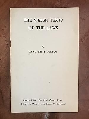 Seller image for The Welsh Texts Of The Laws for sale by Three Geese in Flight Celtic Books