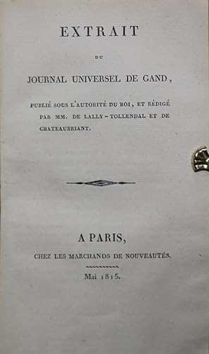 Examen des observations publiées à Paris, le 4 avril 1815, sur la Déclaration du Congés de Vienne...