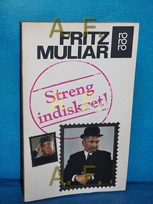 Seller image for Streng indiskret!. Aufgezeichnet von Eva Bakos. Mit 13 Zeichn. von Rudolf Angerer / rororo 1429 for sale by Antiquarische Fundgrube e.U.