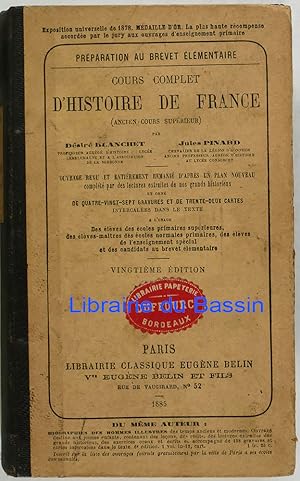 Imagen del vendedor de Cours complet d'Histoire de France (ancien cours suprieur) a la venta por Librairie du Bassin