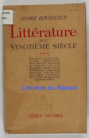 Bild des Verkufers fr Littrature du vingtime sicle Tome III zum Verkauf von Librairie du Bassin