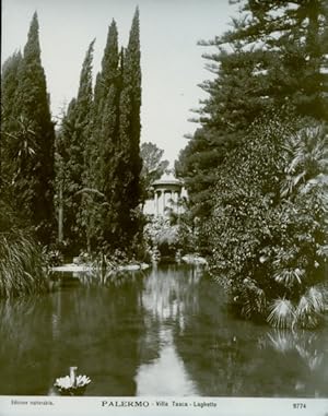 Foto Palermo Sicilia, Villa Tasca, Laghetto, um 1900 - NPG 9774