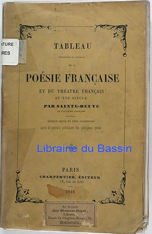 Imagen del vendedor de Tableau historique et critique de la Posie Franaise et du Thtre Franais au XVIe Sicle a la venta por Librairie du Bassin