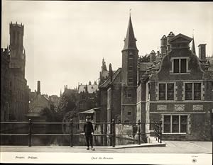 Foto Bruges Brügge Flandern Westflandern, Quai du Rosaire, um 1900 - NPG 12360