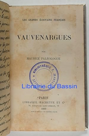 Imagen del vendedor de Vauvenargues a la venta por Librairie du Bassin