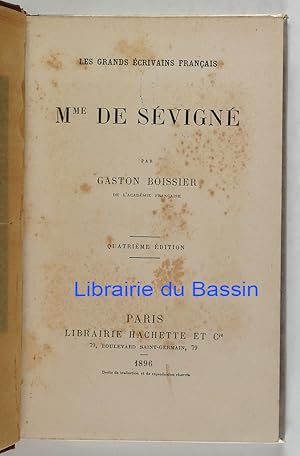 Immagine del venditore per Mme de Svign venduto da Librairie du Bassin