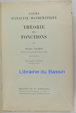 Seller image for Cours d'analyse mathmatique Thorie des fonctions for sale by Librairie du Bassin